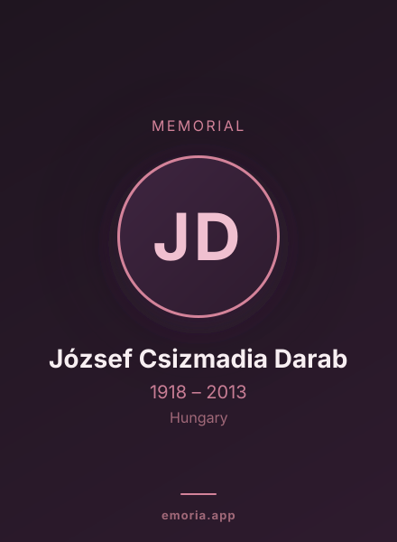 Memorial portrait of József Csizmadia Darab
