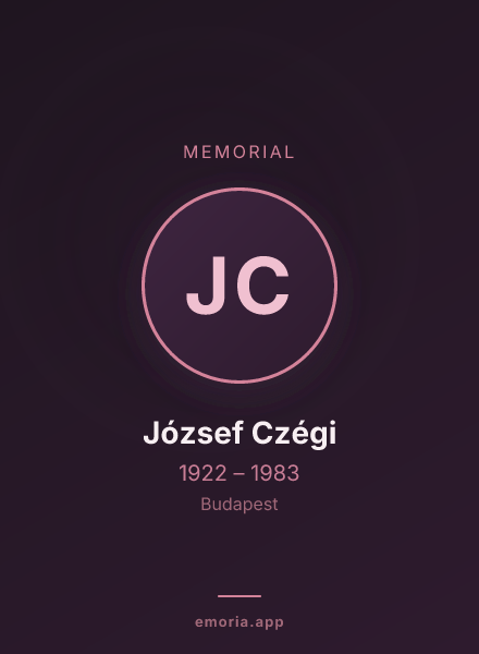 Memorial portrait of József Czégi