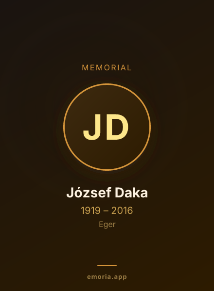Memorial portrait of József Daka
