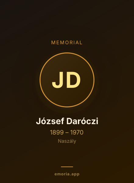 Memorial portrait of József Daróczi