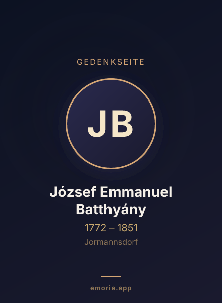 Gedenkportrait von József Emmanuel Batthyány