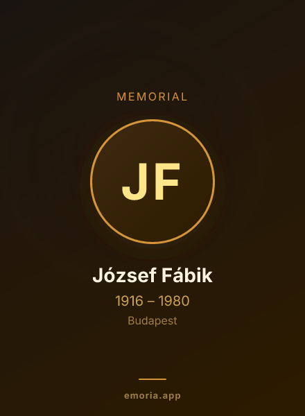 Memorial portrait of József Fábik