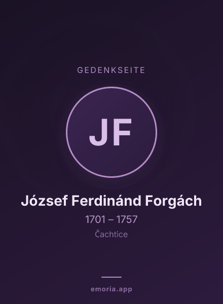 Gedenkportrait von József Ferdinánd Forgách