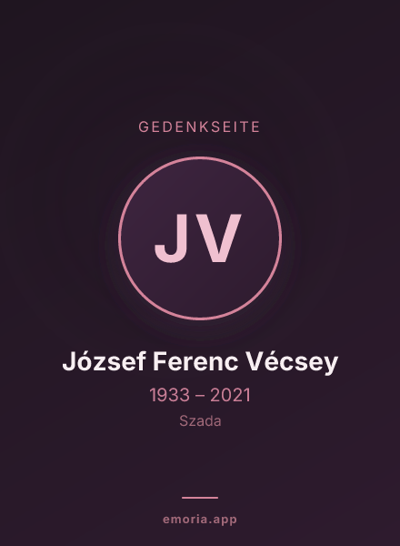 Gedenkportrait von József Ferenc Vécsey