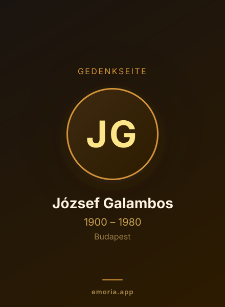 Gedenkportrait von József Galambos