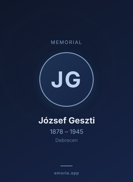 Memorial portrait of József Geszti