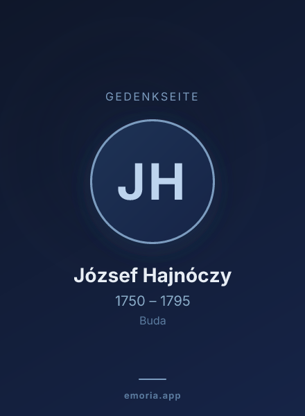 Gedenkportrait von József Hajnóczy