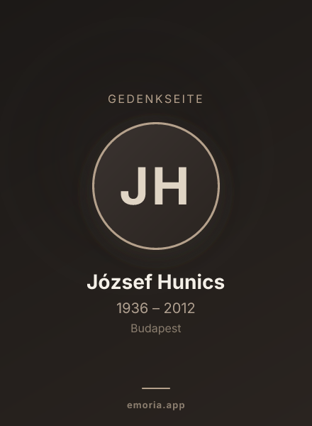 Gedenkportrait von József Hunics