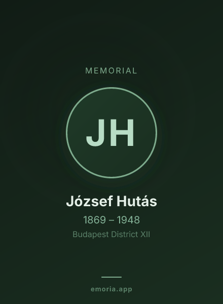Memorial portrait of József Hutás