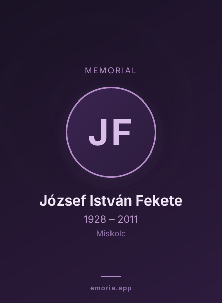 Memorial portrait of József István Fekete