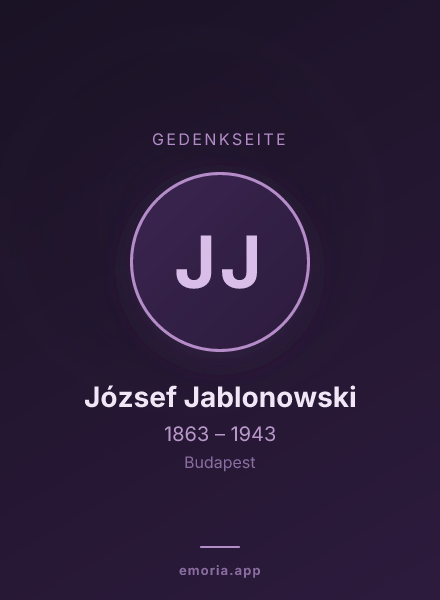 Gedenkportrait von József Jablonowski