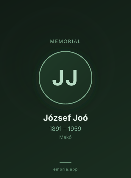 Memorial portrait of József Joó