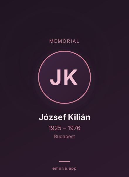 Memorial portrait of József Kilián