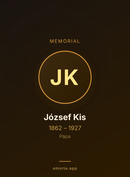 Memorial portrait of József Kis