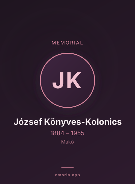 Memorial portrait of József Könyves-Kolonics