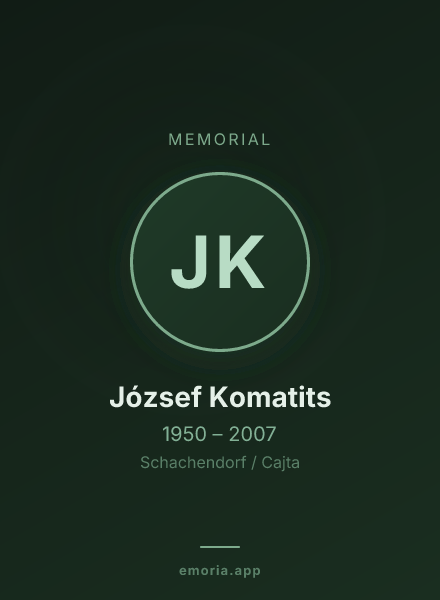 Memorial portrait of József Komatits