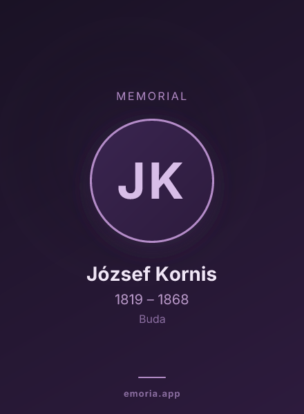 Memorial portrait of József Kornis