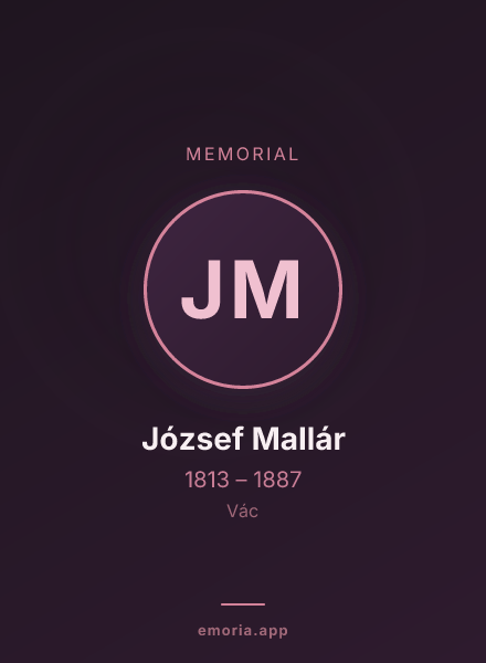 Memorial portrait of József Mallár