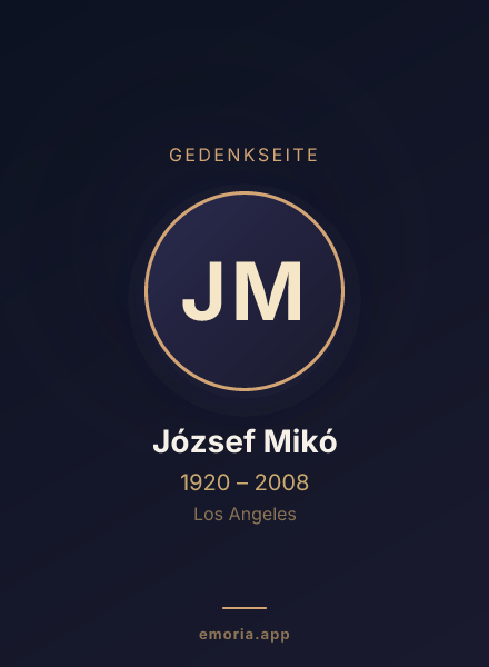 Gedenkportrait von József Mikó