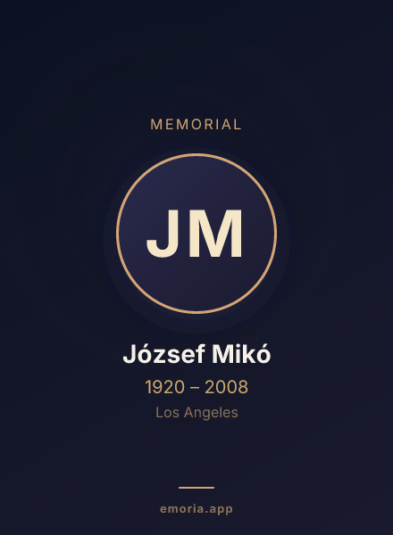Memorial portrait of József Mikó