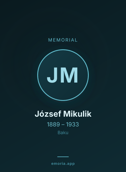 Memorial portrait of József Mikulik