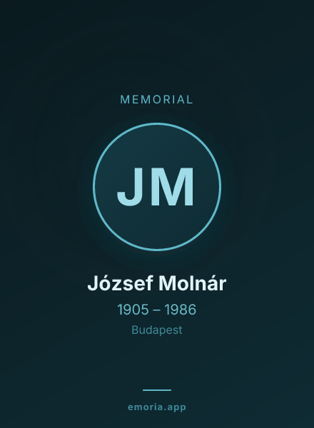 Memorial portrait of József Molnár