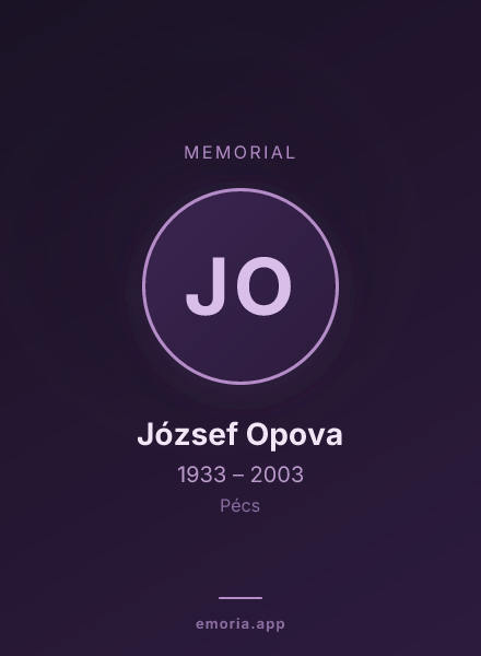 Memorial portrait of József Opova
