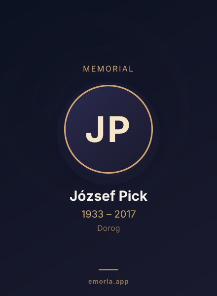 Memorial portrait of József Pick