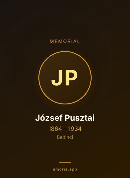 Memorial portrait of József Pusztai