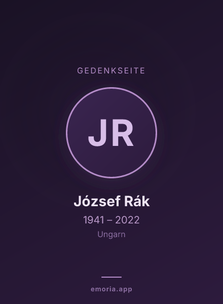 Gedenkportrait von József Rák