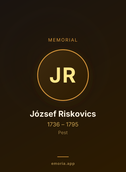Memorial portrait of József Riskovics