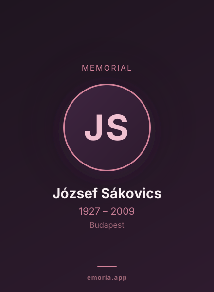 Memorial portrait of József Sákovics