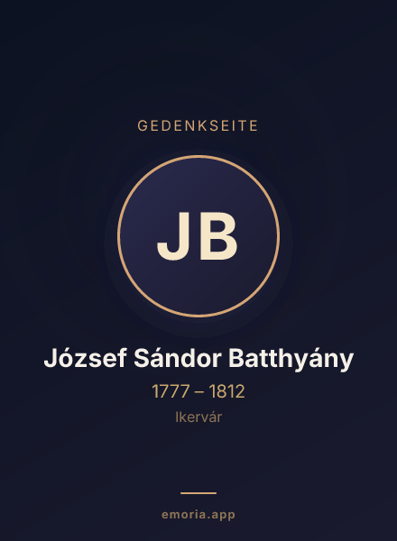 Gedenkportrait von József Sándor Batthyány