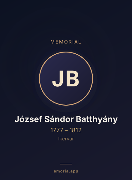 Memorial portrait of József Sándor Batthyány