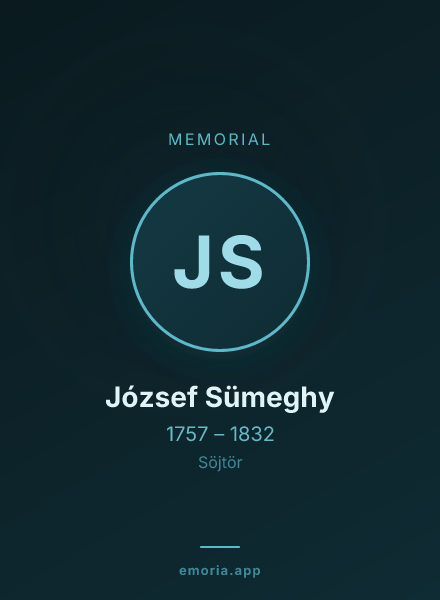 Memorial portrait of József Sümeghy