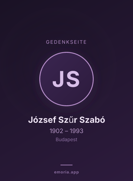 Gedenkportrait von József Szűr Szabó