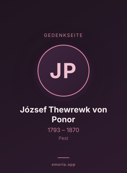 Gedenkportrait von József Thewrewk von Ponor