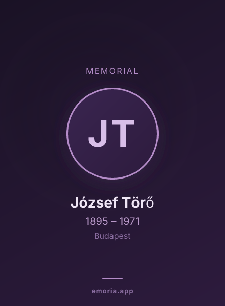 Memorial portrait of József Törő
