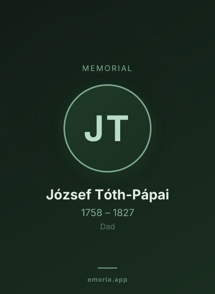Memorial portrait of József Tóth-Pápai