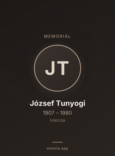 Memorial portrait of József Tunyogi