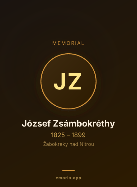Memorial portrait of József Zsámbokréthy