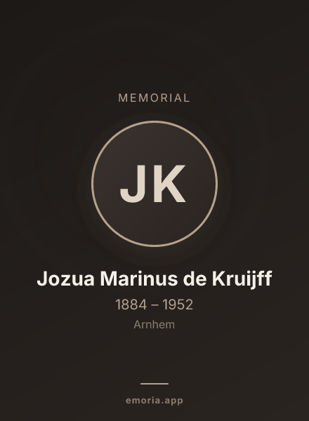 Memorial portrait of Jozua Marinus de Kruijff