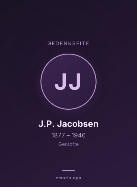 Gedenkportrait von J.P. Jacobsen