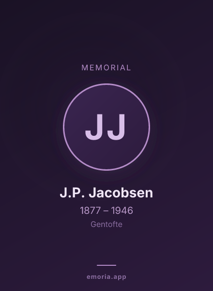 Memorial portrait of J.P. Jacobsen