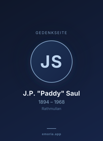 Gedenkportrait von J.P. "Paddy" Saul