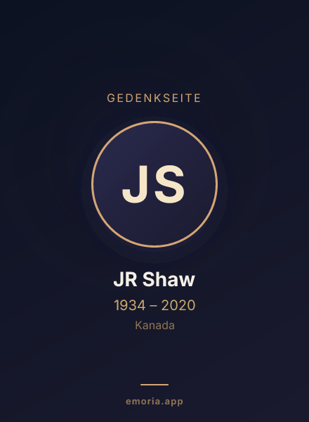 Gedenkportrait von JR Shaw