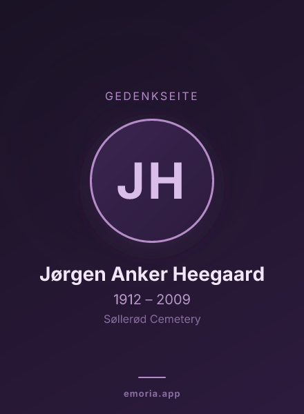Gedenkportrait von Jørgen Anker Heegaard