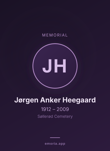 Memorial portrait of Jørgen Anker Heegaard