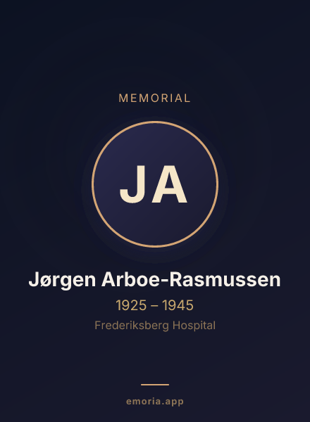 Memorial portrait of Jørgen Arboe-Rasmussen