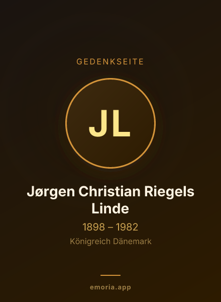 Gedenkportrait von Jørgen Christian Riegels Linde
